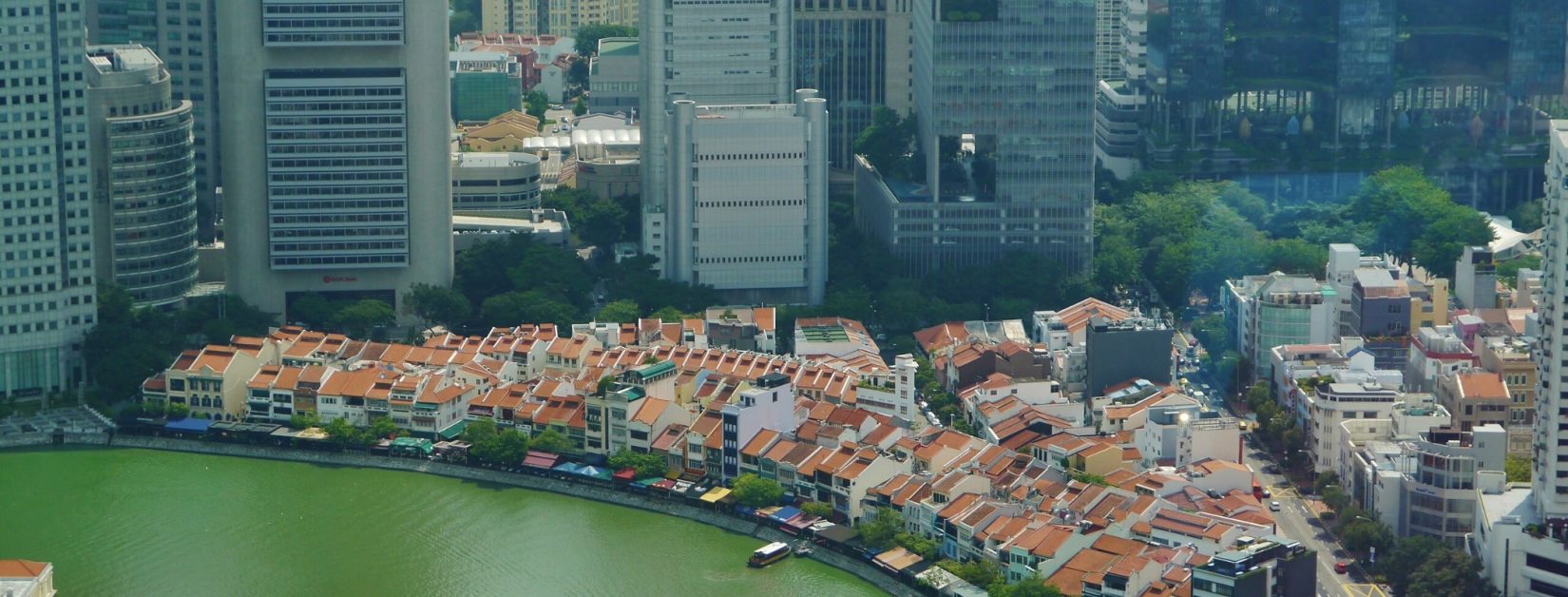 Singapore Boat Quay viewed from The Stamford